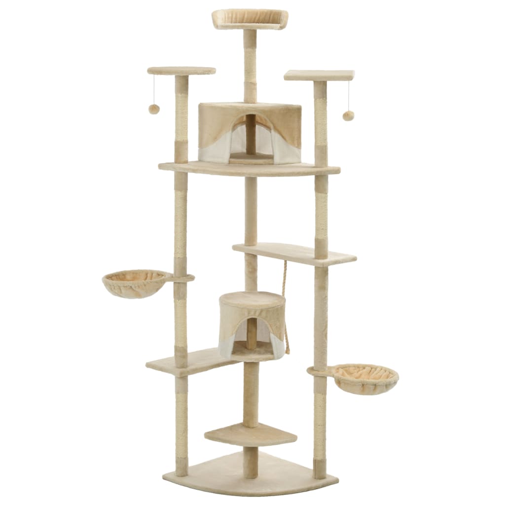 Vidaxl Katzenkratzbaum mit Sisal - Kratzern 203 cm Beige und Weiß