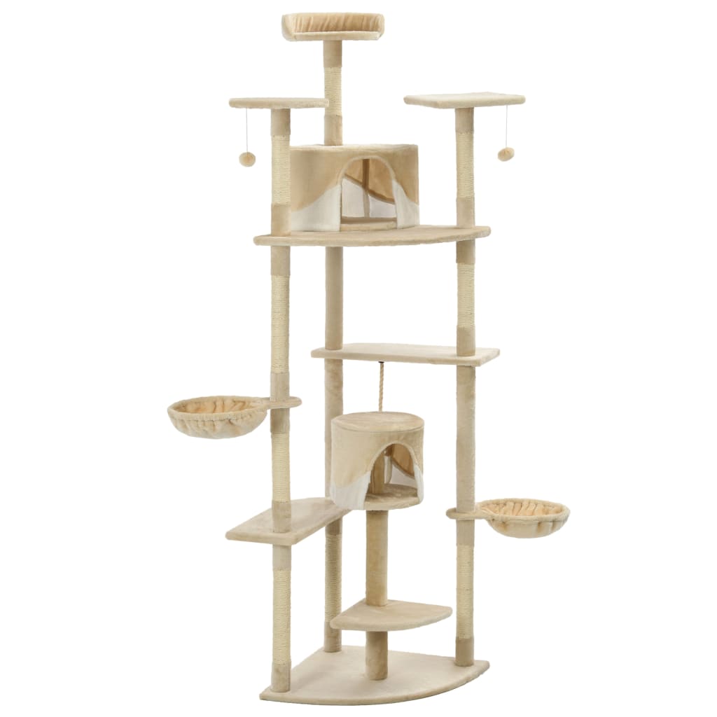 Vidaxl Katzenkratzbaum mit Sisal - Kratzern 203 cm Beige und Weiß
