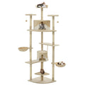 Vidaxl Katzenkratzbaum mit Sisal - Kratzern 203 cm Beige und Weiß