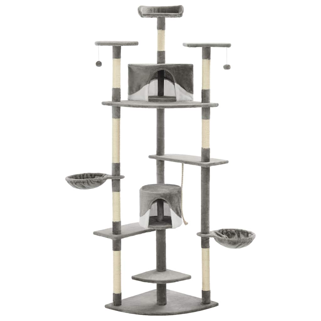 Vidaxl Katzenkratzbaum mit Sisal - Kratzern 203 cm grau und weiß