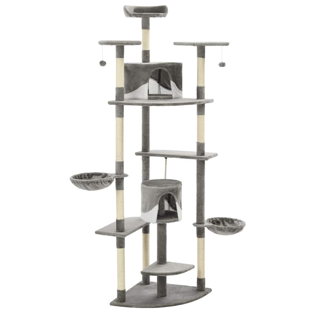 Vidaxl Katzenkratzbaum mit Sisal - Kratzern 203 cm grau und weiß