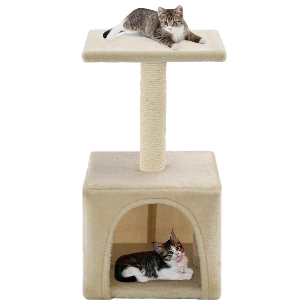 VidaXL Katzenkratzbaum mit Sisal-Kratzstamm 55 cm Beige