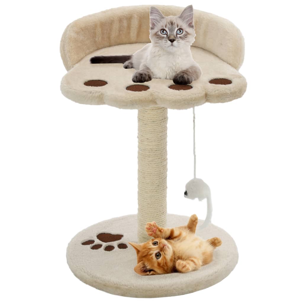 VidaXL Katzenkratzbaum mit Sisal-Kratzstamm 40 cm Beige und Braun
