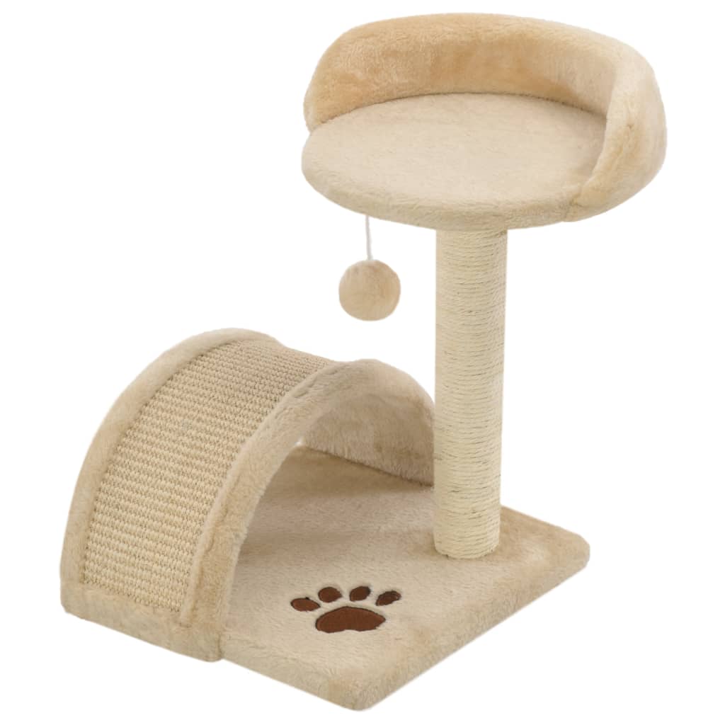 VidaXL Katzenkratzbaum mit Sisal-Kratzstamm 40 cm Beige und Braun