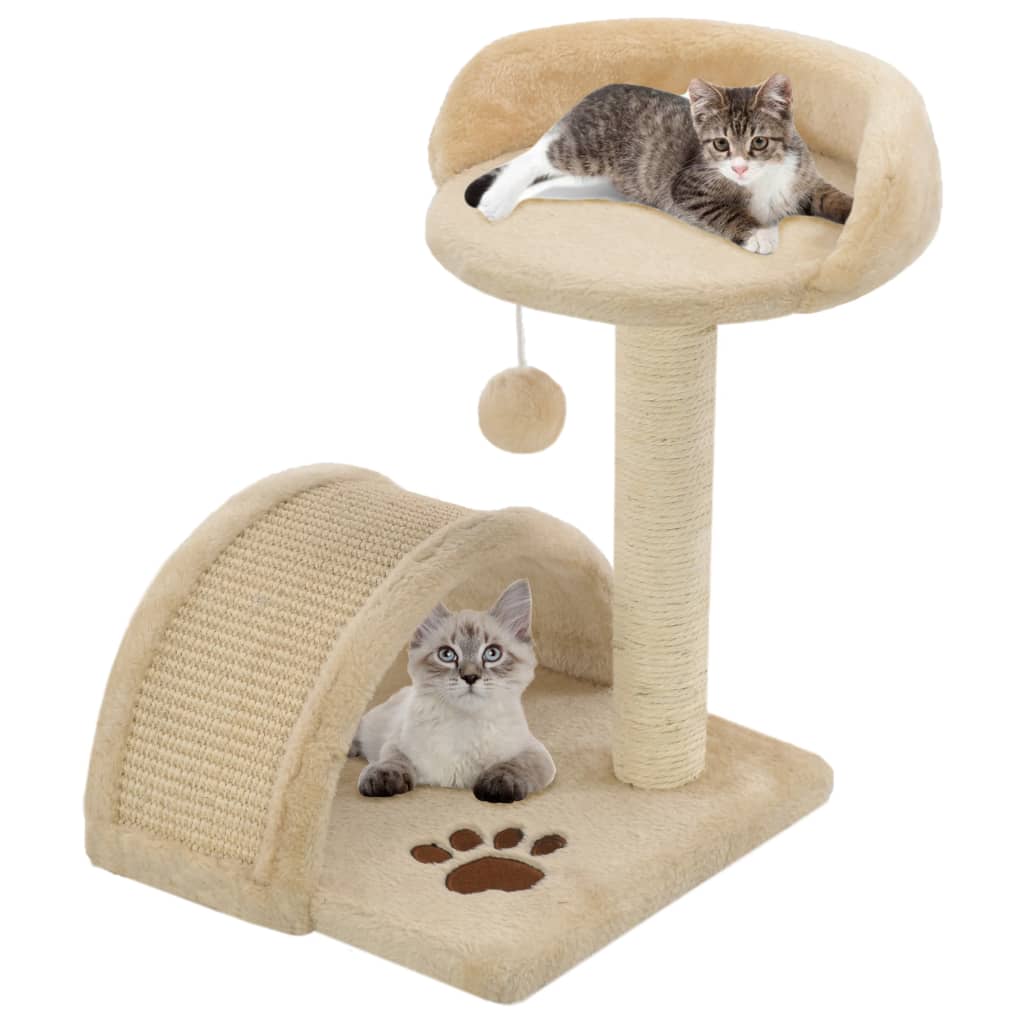 VidaXL Katzenkratzbaum mit Sisal-Kratzstamm 40 cm Beige und Braun
