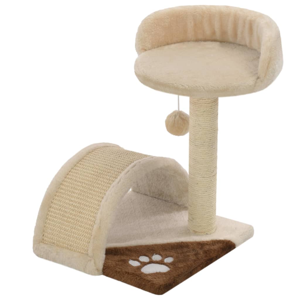 VidaXL Katzenkratzbaum mit Sisal-Kratzstamm 40 cm Beige und Braun