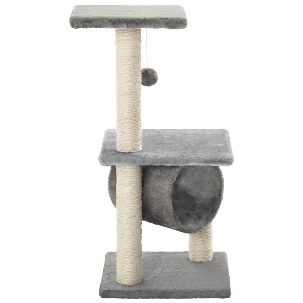VidaXL Katzenkratzbaum mit Sisal-Kratzstämmen 65 cm Grau