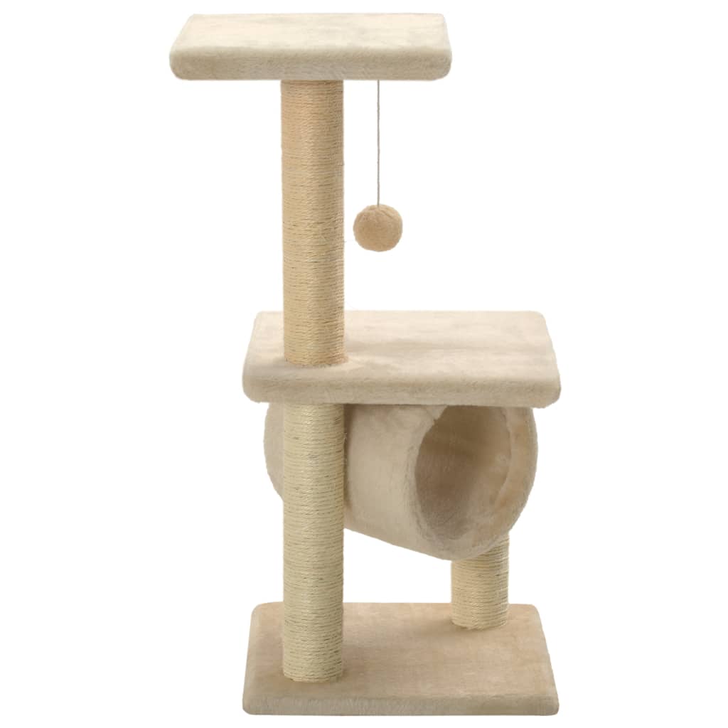 VidaXL Katzenkratzbaum mit Sisal-Kratzstämmen 65 cm Beige