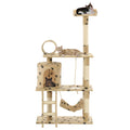 VIDAXL -Katzenkratzerpfosten mit Sisal -Kratzerpfosten 140 cm Pfotenabdruck Beige