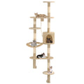 Vidaxl -Katzenkratzerpfosten mit Sisal -Kratzpfosten Wandmontage 194 cm Beige