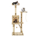 VIDAXL -Katzenkratzerpost mit Sisal -Kratzer -Posts 120 cm Pfotenabdrücke Beige