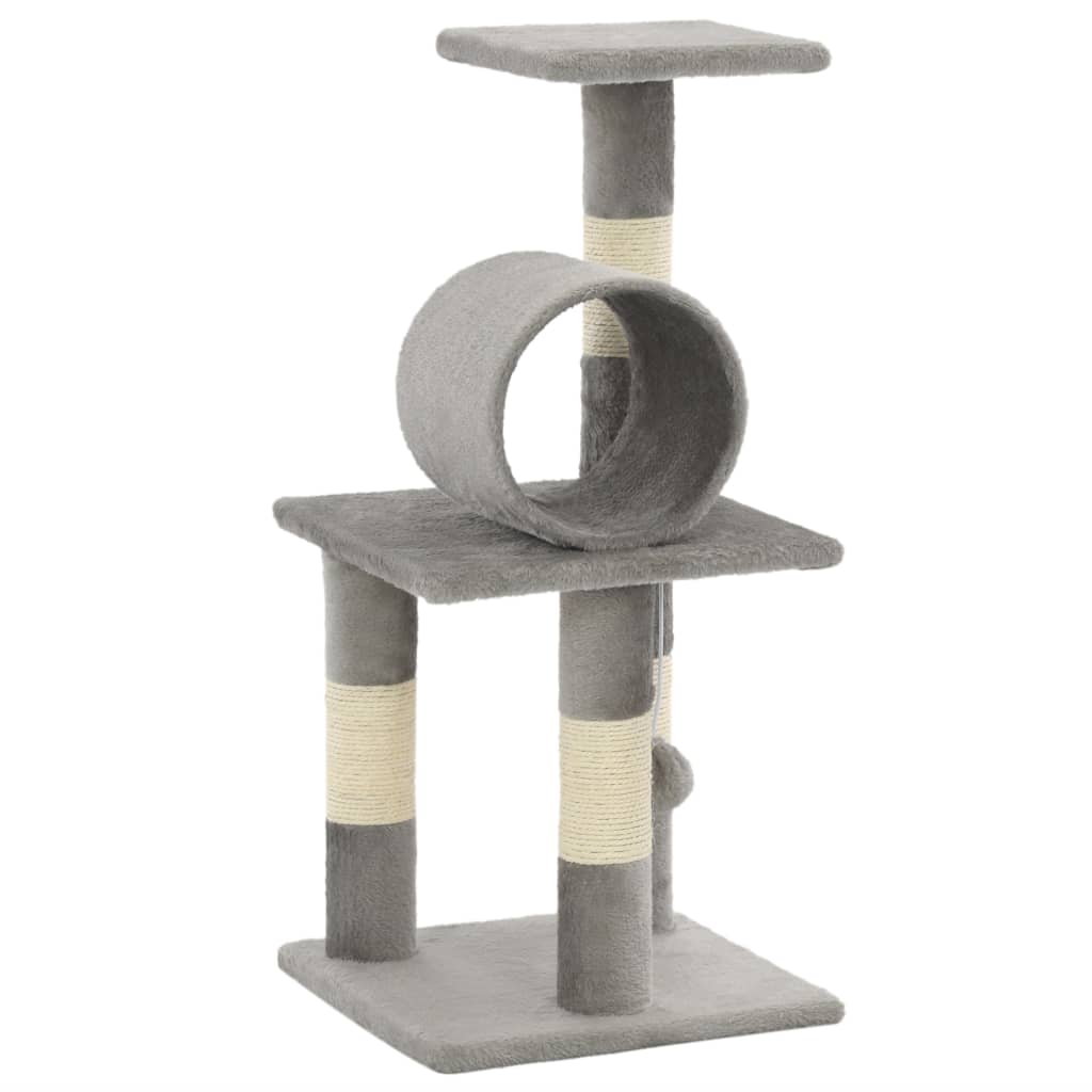VidaXL Katzenkratzbaum mit Sisal-Kratzstämmen 65 cm Grau