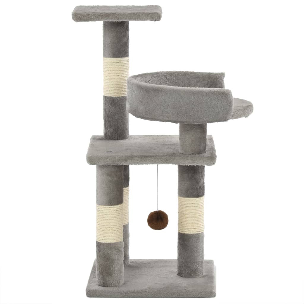 VidaXL Katzenkratzbaum mit Sisal-Kratzstämmen 65 cm Grau