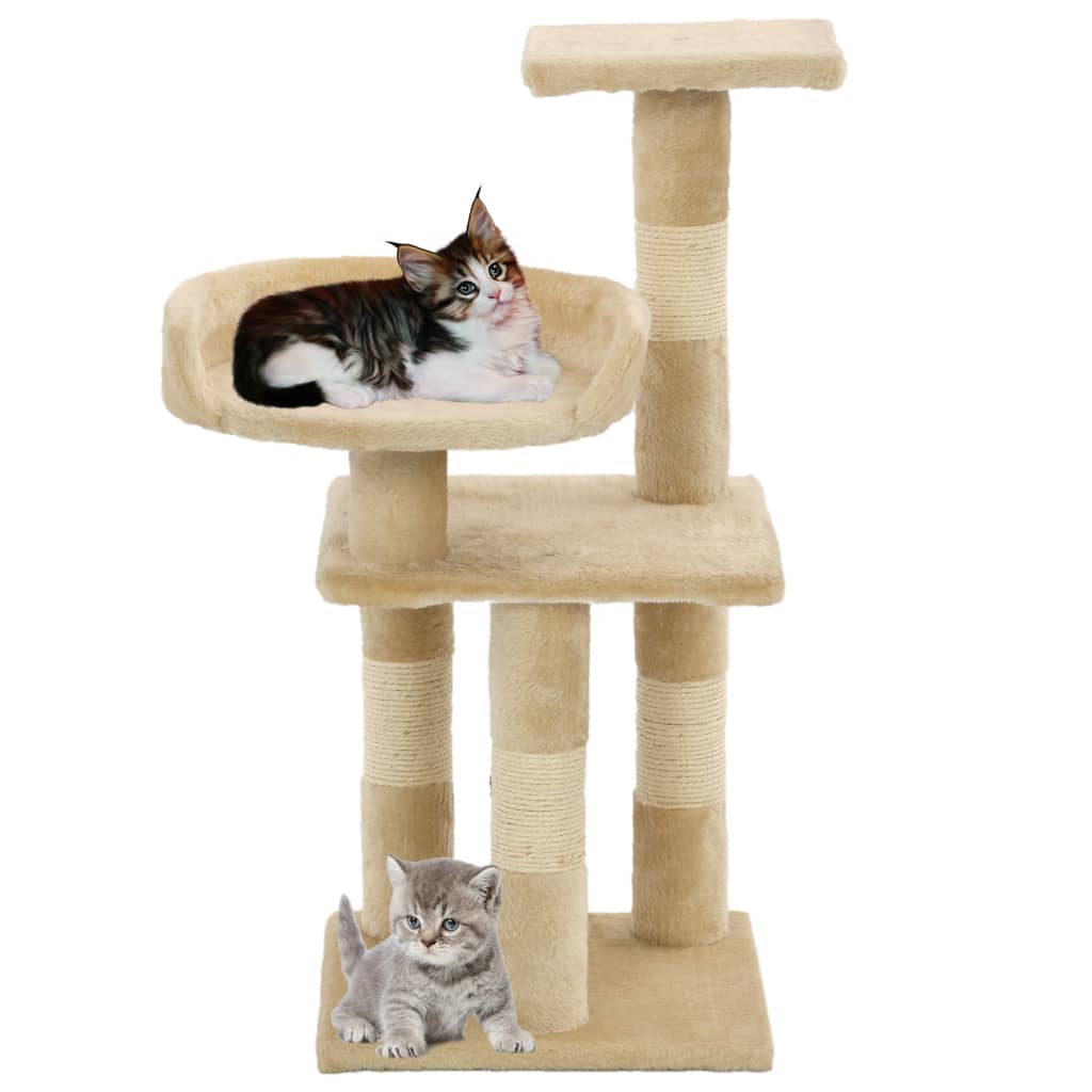 VidaXL Katzenkratzbaum mit Sisal-Kratzstämmen 65 cm Beige