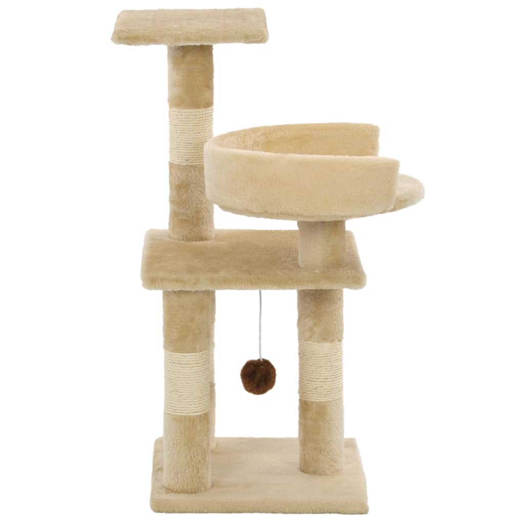 VidaXL Katzenkratzbaum mit Sisal-Kratzstämmen 65 cm Beige