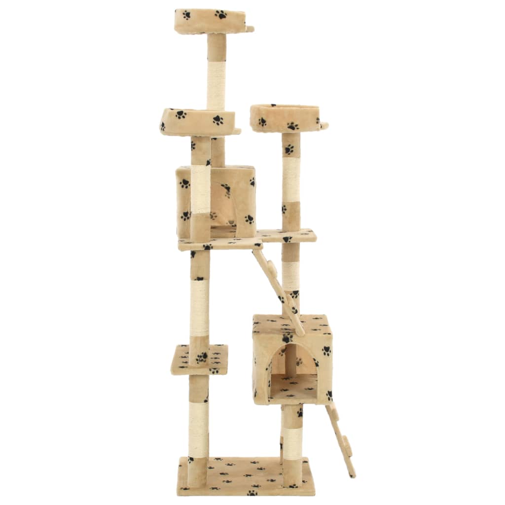 VIDAXL -Katzenkratzerpost mit Sisal -Kratzer -Posts 170 cm Pfotenabdrücke Beige