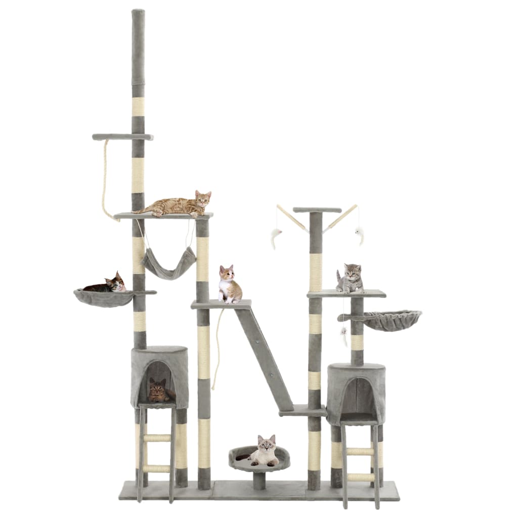 VidaXL Katzenkratzbaum mit Sisalkratzpfosten 230-250 cm Grau