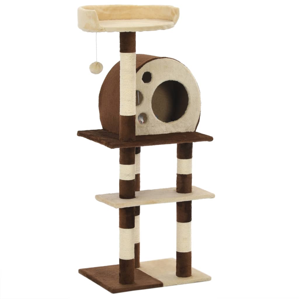 Vidaxl -Katzenkratzerpfosten mit Sisal -Kratzern 127 cm Beige und Braun