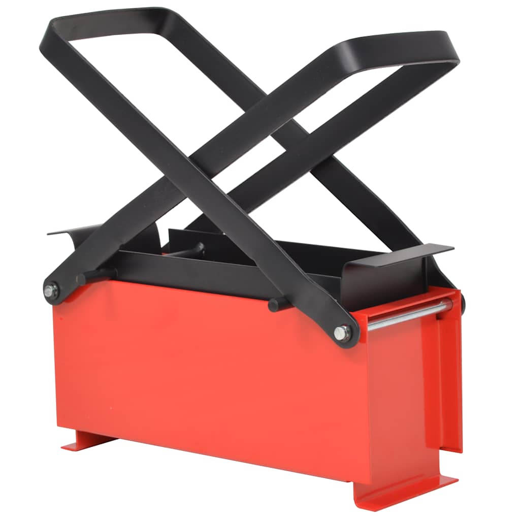 VidaXL Papierbrikettpresse 34x14x14 cm Stahl Schwarz und Rot