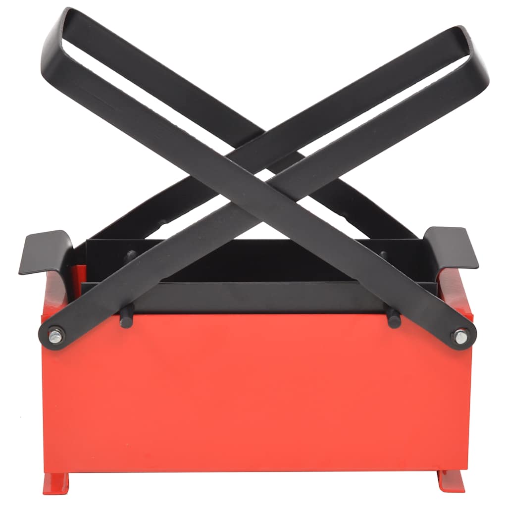 VidaXL Papierbrikettpresse 34x14x14 cm Stahl Schwarz und Rot