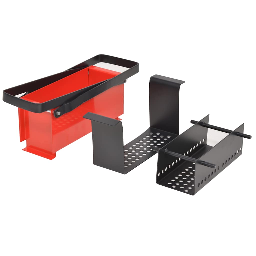 VidaXL Papierbrikettpresse 34x14x14 cm Stahl Schwarz und Rot