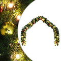 VidaXL Weihnachtsgirlande, dekoriert mit Weihnachtskugeln und LED-Lichtern, 10 m