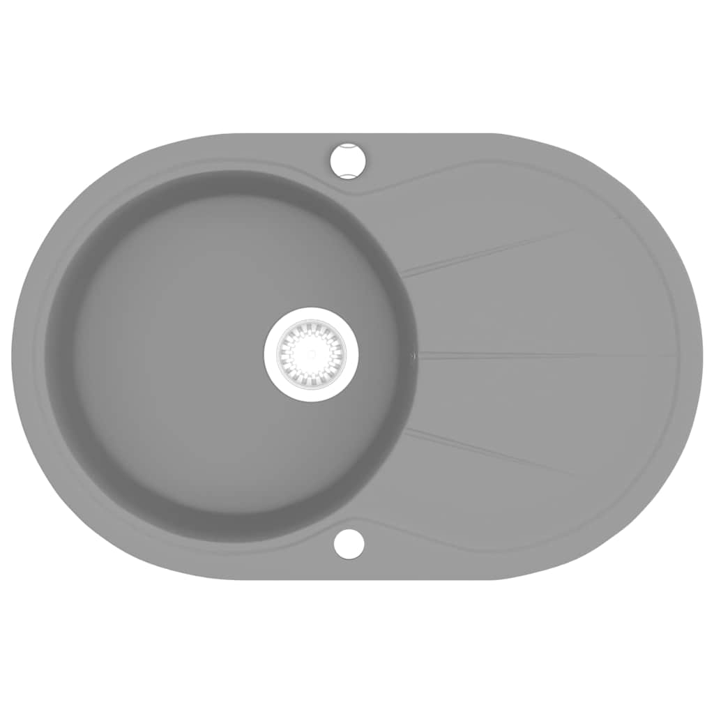 VidaXL Waschbecken Oval Einschale Granitgrau