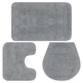 VidaXL Badematten-Set, Stoff, grau, 3-teilig