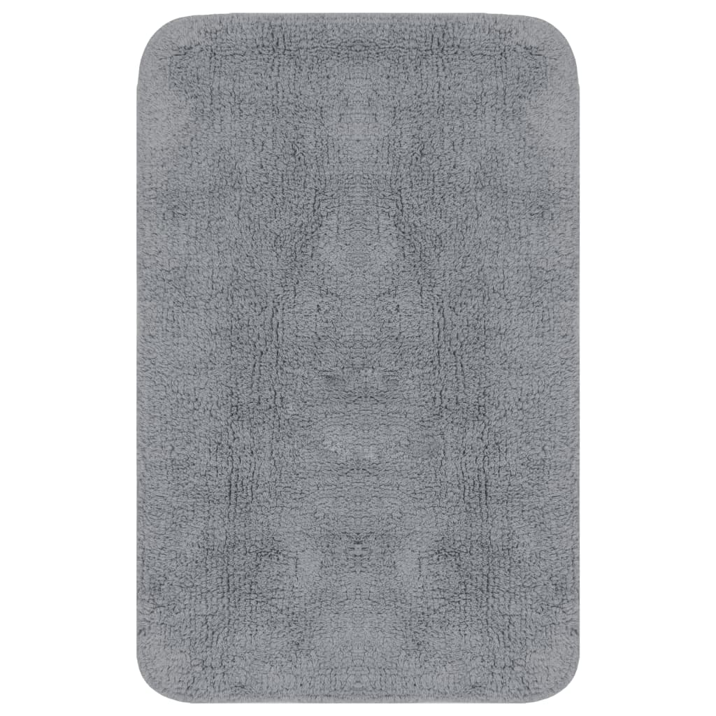 VidaXL Badematten-Set, Stoff, grau, 3-teilig