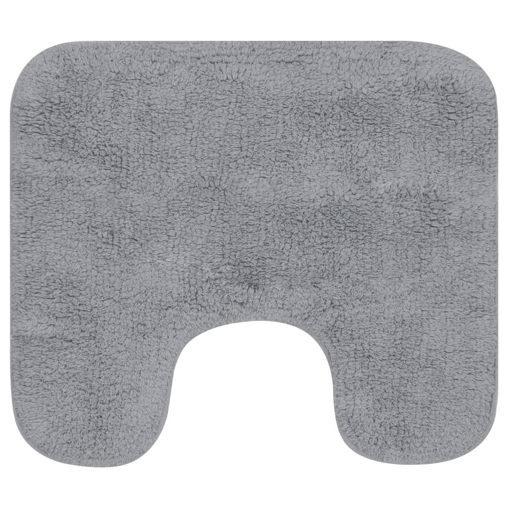 VidaXL Badematten-Set, Stoff, grau, 3-teilig