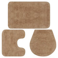 VidaXL Badematten-Set, Stoff, beige, 3-teilig