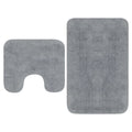 VidaXL Badematten-Set, Stoff, grau, 2-teilig