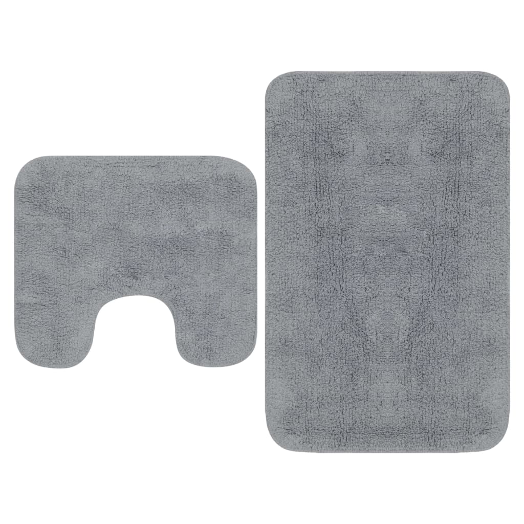 VidaXL Badematten-Set, Stoff, grau, 2-teilig