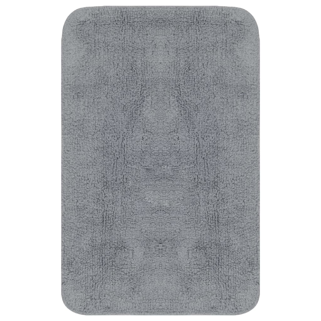 VidaXL Badematten-Set, Stoff, grau, 2-teilig