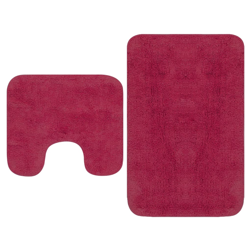 VidaXL Badematten-Set, Stoff, Fuchsia, 2-teilig