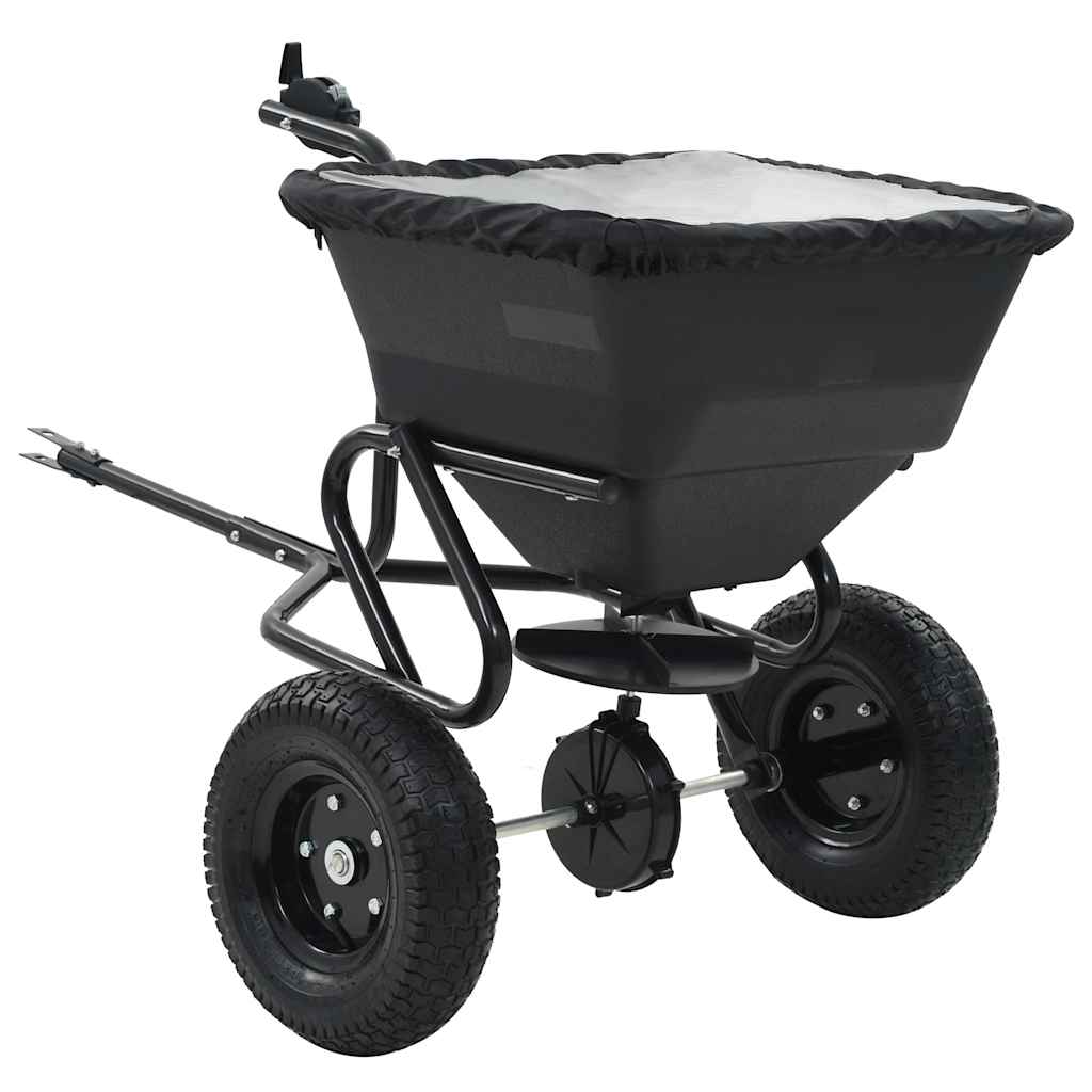 Vidaxl strooiwagen sleepmodel 45 l 125x74x79 cm pvc en staal