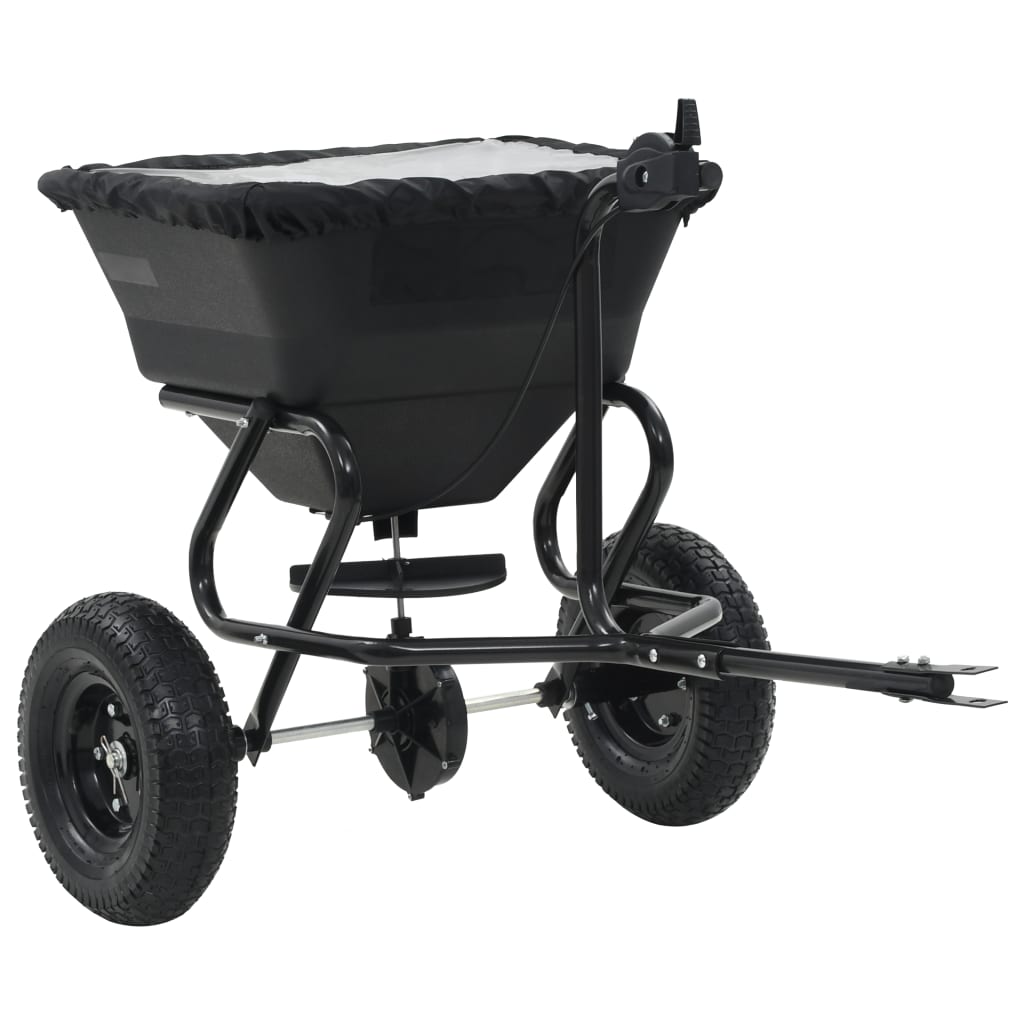Vidaxl strooiwagen sleepmodel 45 l 125x74x79 cm pvc en staal