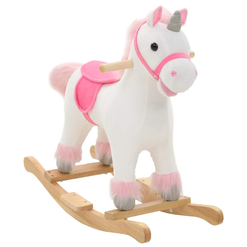 VidaXL Plüsch-Einhorn „Bumpy“ 65 x 32 x 58 cm, Weiß und Rosa