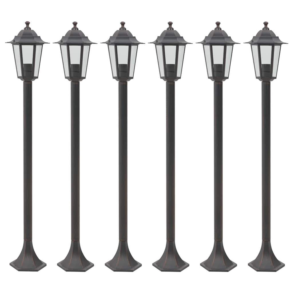 VidaXL -Pfahlbeleuchtung für Garten E27 110 cm Aluminium Bronze 6 Stk