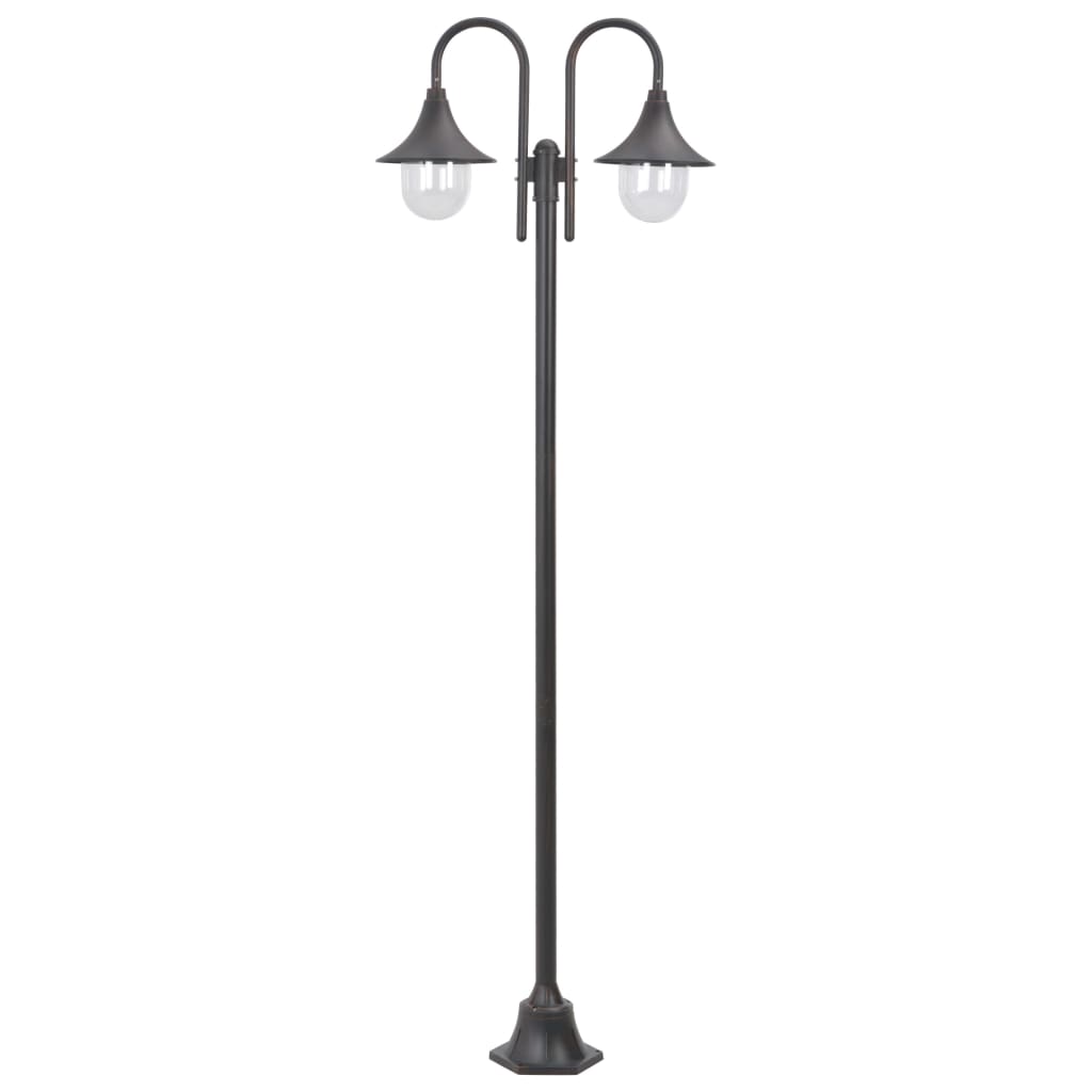 VidaXL Garten-Mastleuchte E27 220 cm Aluminium Bronze 2-teilig