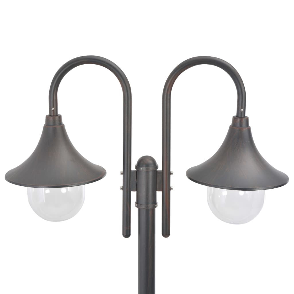 VidaXL Garten-Mastleuchte E27 220 cm Aluminium Bronze 2-teilig