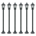 Vidaxl -Pfahlbeleuchtung für Garten E27 110 cm Aluminium dunkelgrün 6 Stk