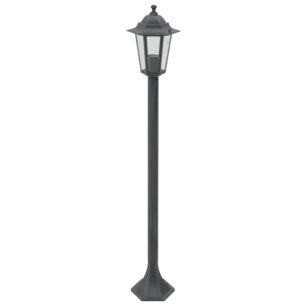 Vidaxl -Pfahlbeleuchtung für Garten E27 110 cm Aluminium dunkelgrün 6 Stk