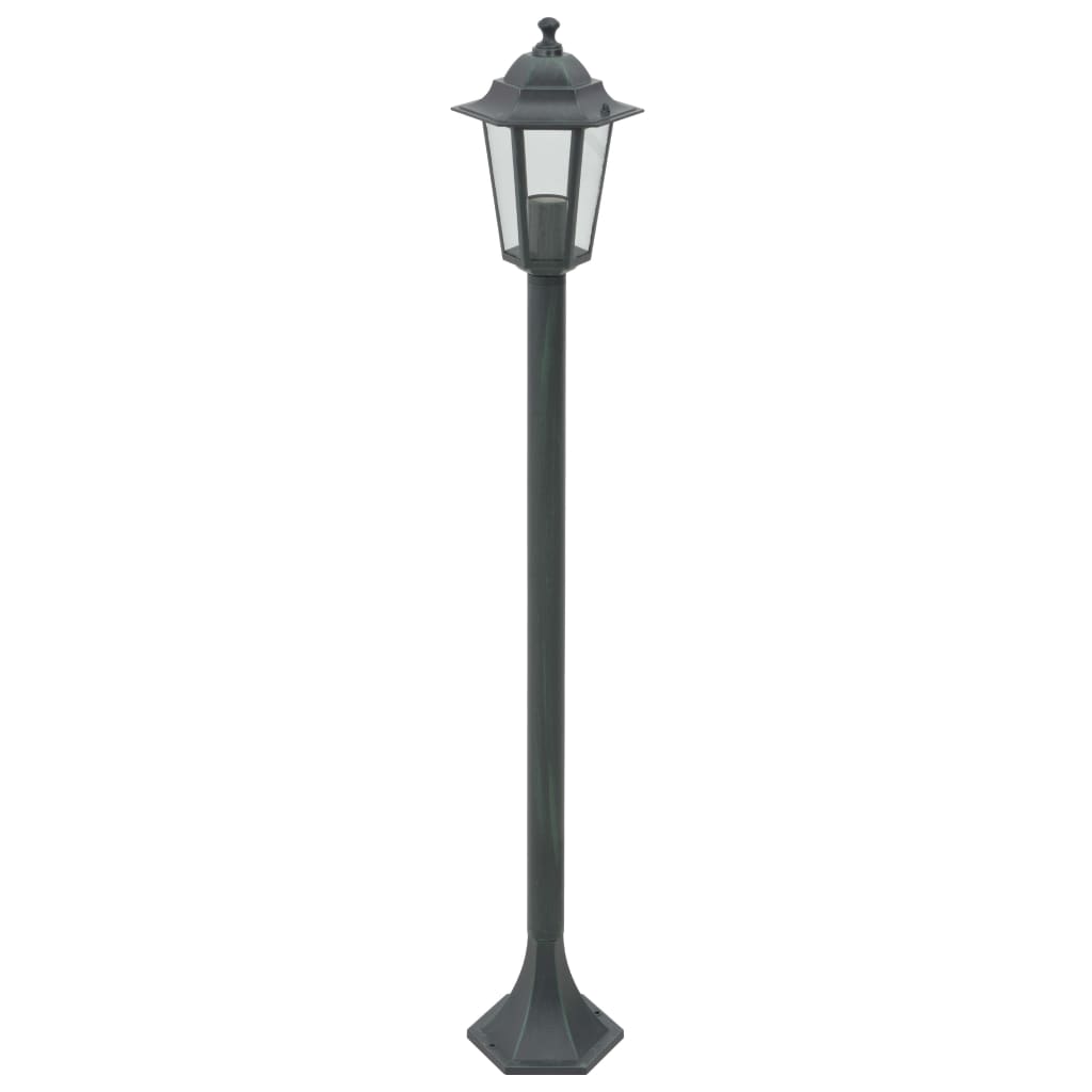 Vidaxl -Pfahlbeleuchtung für Garten E27 110 cm Aluminium dunkelgrün 6 Stk