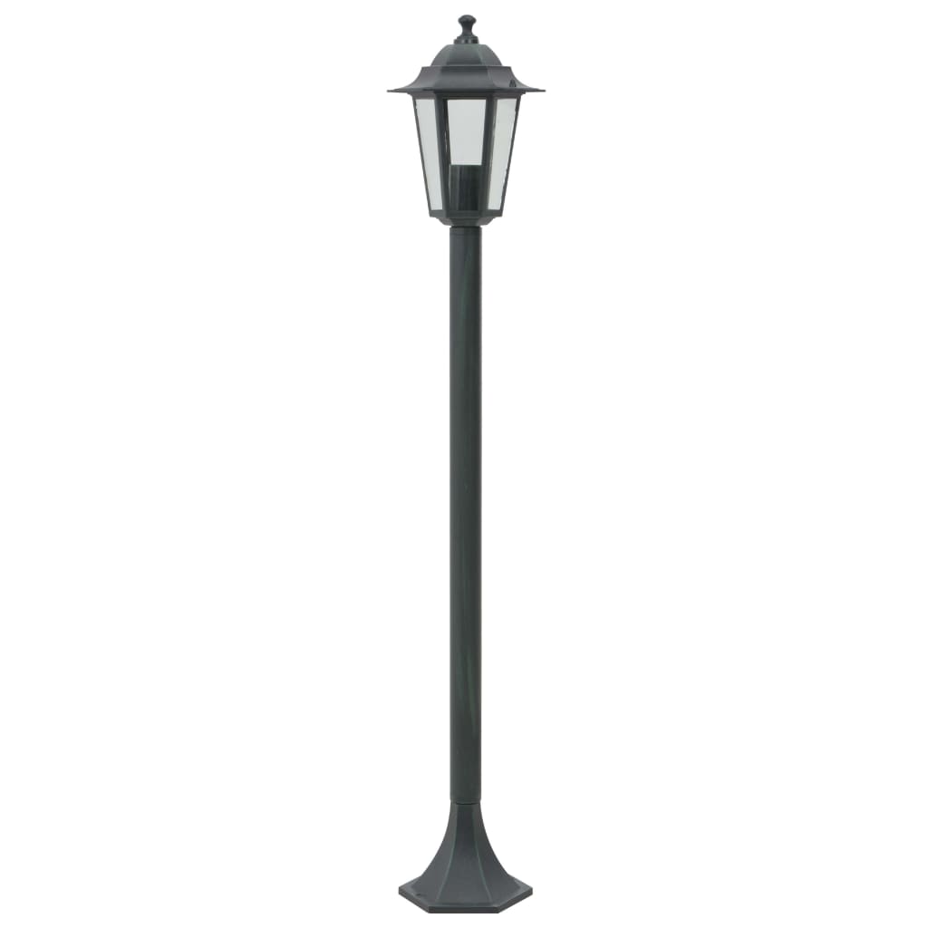 Vidaxl -Pfahlbeleuchtung für Garten E27 110 cm Aluminium dunkelgrün 6 Stk