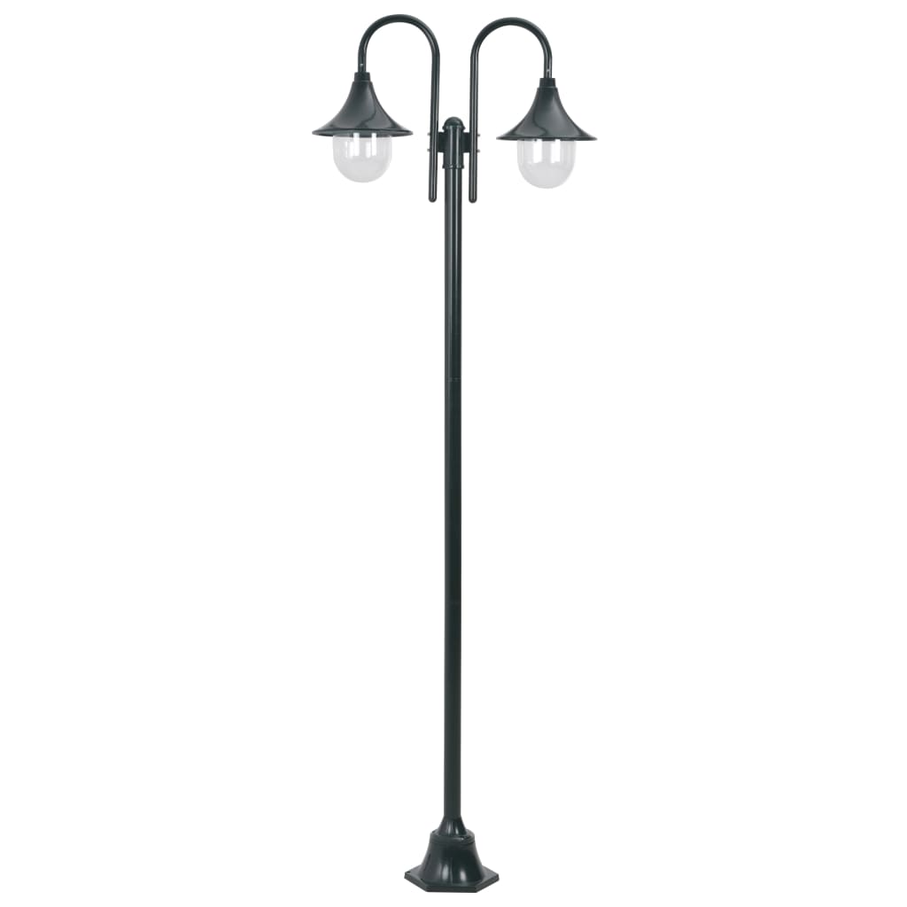 VidaXL Gartenmastleuchte E27 220 cm Aluminium Dunkelgrün 2-teilig