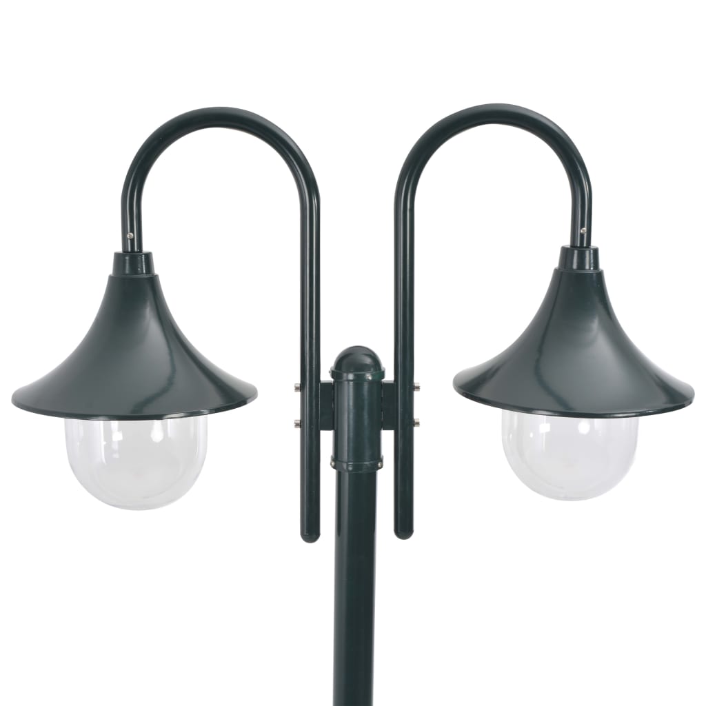VidaXL Gartenmastleuchte E27 220 cm Aluminium Dunkelgrün 2-teilig