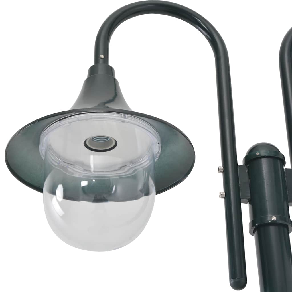 Vidaxl paalverlichting tuin e27 220 cm aluminium donkergroen 2-delig
