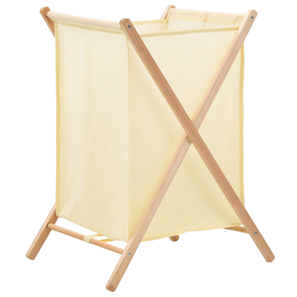 VidaXL Wäschekorb 42x41x64 cm, Zedernholz und Stoff, Beige