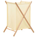 VidaXL Wäschekorb 42x41x64 cm, Zedernholz und Stoff, Beige